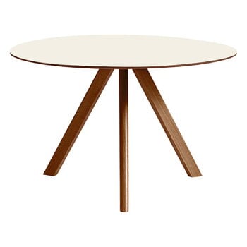 HAY CPH20 pyöreä pöytä, 120 cm, lak. pähkinä - luonnonvalkoinen lino