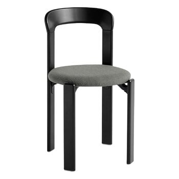 Dining chairs, Rey chair, deep black - black grey Steelcut Trio 124, Black