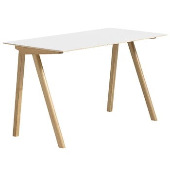 Toimistopöydät, CPH90 työpöytä, lakattu tammi - valkoinen laminaatti, Valkoinen