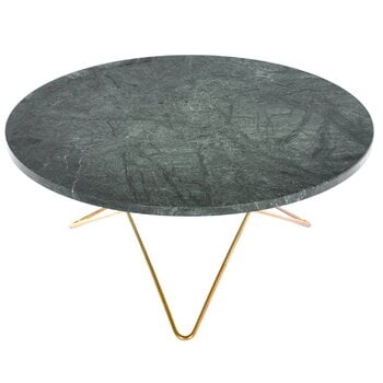 OX Denmarq O table, brass - green marble, product image