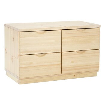Lundia Classic drawer, 4 drawers, clear lacquered pine