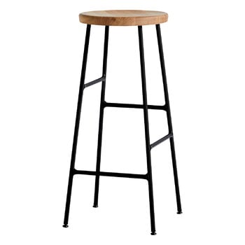 HAY Cornet bar stool, high, black - oiled oak
