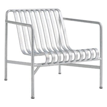 Outdoor lounge chairs, Palissade lounge chair, low, hot galvanised, Silver