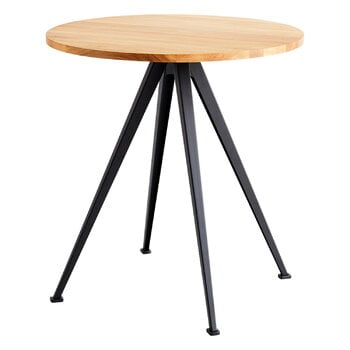 Dining tables, Pyramid café table 21, 70 cm, black - lacquered oak, Black