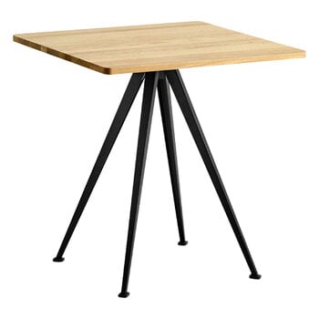 Dining tables, Pyramid café table 21, 70 x 70 cm, black - lacquered oak, Black