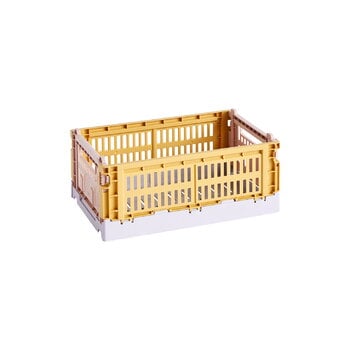 HAY Colour Crate Mix, S, recycled plastic, golden yellow