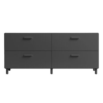 String Furniture Relief chest of drawers with legs, low, grey