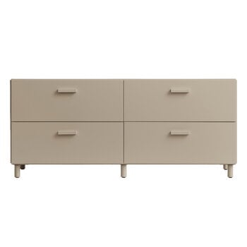 String Furniture Relief chest of drawers with legs, low, beige