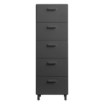 String Furniture Relief chest of drawers with legs, tall, grey
