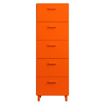 String Furniture Cassettiera Relief con gambe, alta, arancione