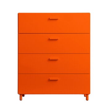 String Furniture Cassettiera Relief con gambe, larga, arancione
