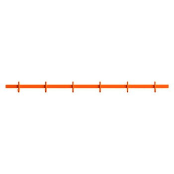 String Furniture Relief hook rail, medium, 82 cm, orange