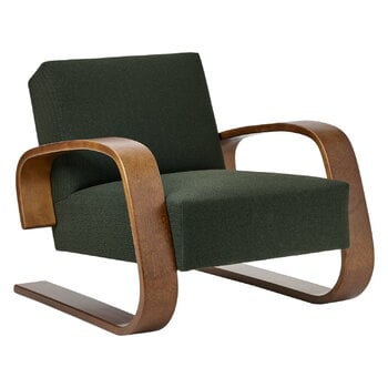 Artek Aalto armchair 400 "Tank", walnut - dark green Vidar 972