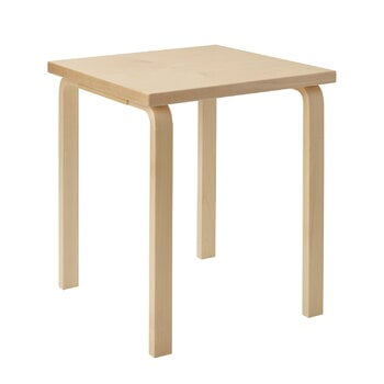 Tables de salle à manger, Table Aalto 80C, 60 x 60 cm, bouleau, Naturel