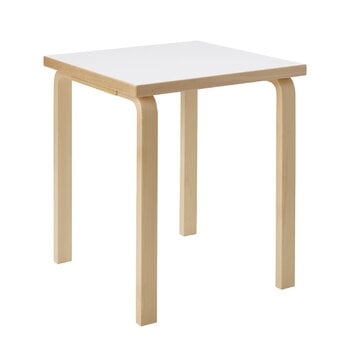 Artek Tavolo Aalto 80C, 60 x 60 cm, betulla - laminato bianco