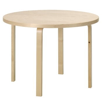 Tables de salle à manger, Table Aalto 90A, bouleau sauvage, Naturel