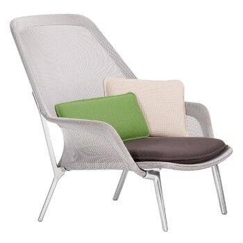 Vitra Slow Chair, ruskea/kerma - alumiini