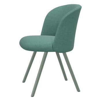 Vitra Mikado side chair, mint - Dumet pale blue/emerald