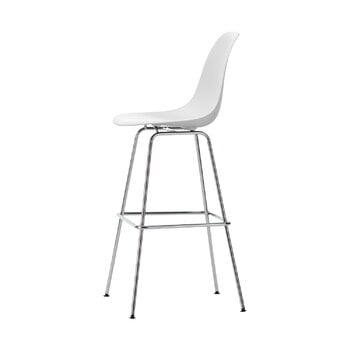 Vitra Tabouret en plastique Eames, haut, blanc coton RE - chrome