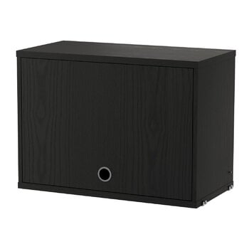 String Furniture String cabinet with flip door, 58 x 30 cm, black stained ash