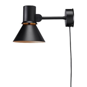 Wall lamps, Type 80 W1 wall lamp with cable, matte black, Black