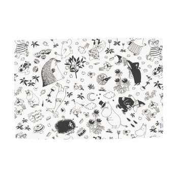 Tovaglie e tovagliette, Tovaglietta Moomin, 33 x 45 cm, bianco naturale, Nero