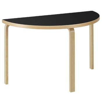 Artek Aalto table 90A, birch - black linoleum | Finnish Design Shop