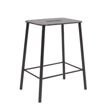 Frama Adam stool, 50 cm, anthracite leather - matt black