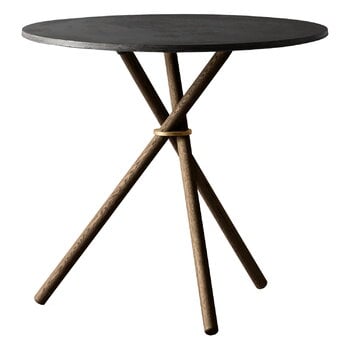 Eberhart Furniture Aldric ruokapöytä, 80 cm, tumma betoni - tumma tammi