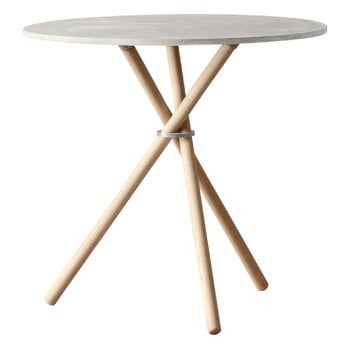 Eberhart Furniture Table ronde Aldric, 80 cm, béton clair - chêne clair