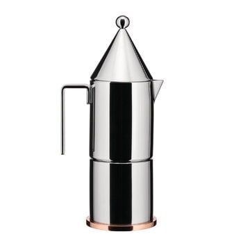 Alessi La Conica espresso coffee maker, 3 cups, steel, product image
