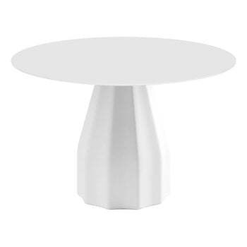 Tavoli da pranzo, Tavolo Burin, 120 cm, bianco - laminato bianco