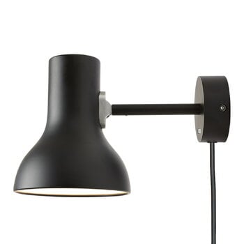 Vägglampor, Type 75 Mini vägglampa med kabel, jet svart, Svart