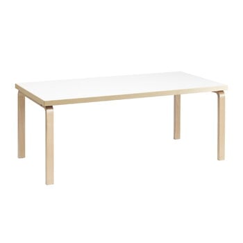Ruokapöydät, Aalto pöytä 83, koivu - valkoinen laminaatti, Valkoinen
