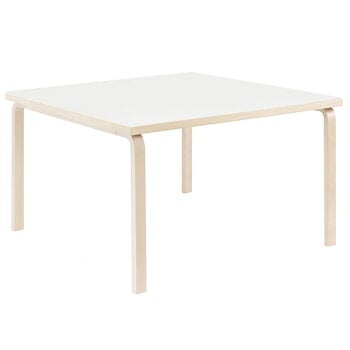 Artek Table Aalto 84, 120 x 120 cm, bouleau - stratifié blanc