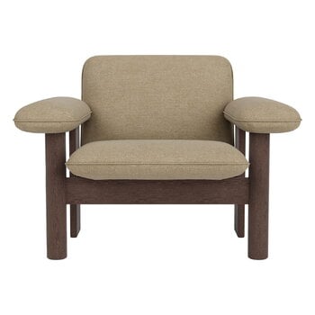 Armchairs & lounge chairs, Brasilia lounge chair, low back, dark stained oak - Bouclé 02, Beige