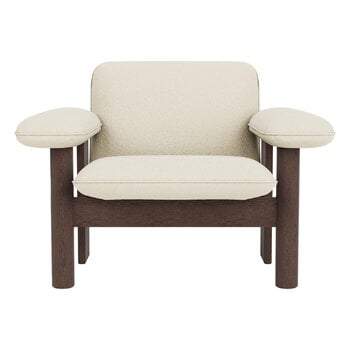 Armchairs & lounge chairs, Brasilia lounge chair, low back, dark stained oak - Baru white 0200, White