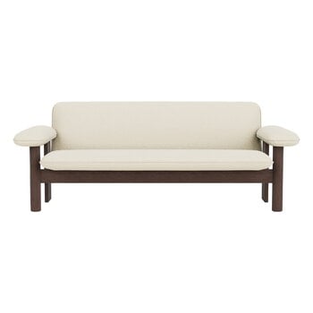 Sofas, Brasilia Sofa, 2-Sitzer, Eiche dunkel gebeizt – Baru weiß 0200, Weiß