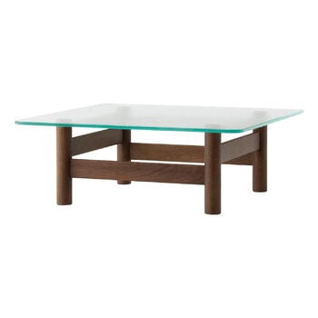 Coffee tables, Brasilia lounge table, dark stained oak - clear glass, Brown