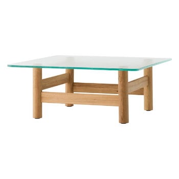 Audo Copenhagen Brasilia lounge table, natural oak - clear glass, product image