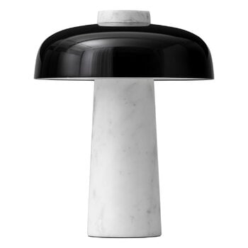 Helgbordet, Omvänd bordslampa, svart - carrara marmor, Vit