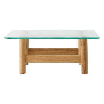 Audo Copenhagen Brasilia lounge table, natural oak - clear glass, product image