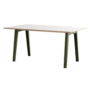 TIPTOE New Modern table 160 x 95 cm, white laminate - rosemary green