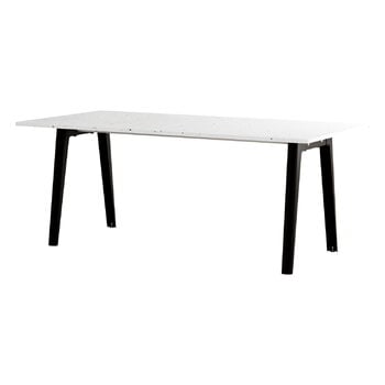 Dining tables, New Modern table 190 x 95 cm, recycled plastic - graphite black, White