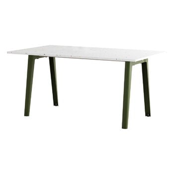 Tavoli da pranzo, Tavolo New Modern 160 x 95 cm, plastica riciclata - verde rosmar, Bianco