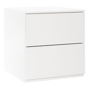 Lundia Fuuga nightstand with two drawers, white