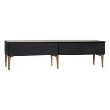 Lundia Meuble Table TV Fuuga avec tiroirs, noir - chêne