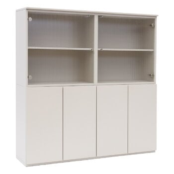 Sideboards & dressers, Fuuga cabinet with glass doors, reeded glass, cashmere, Beige