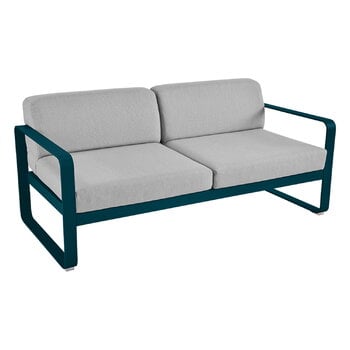 Fermob Bellevie 2-sitsig soffa, acapulco blue - flanellgrå