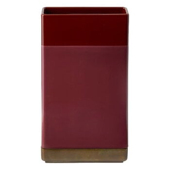 Vases, Vase, haut rectangulaire, 38 x 21 cm, bordeaux, Rouge